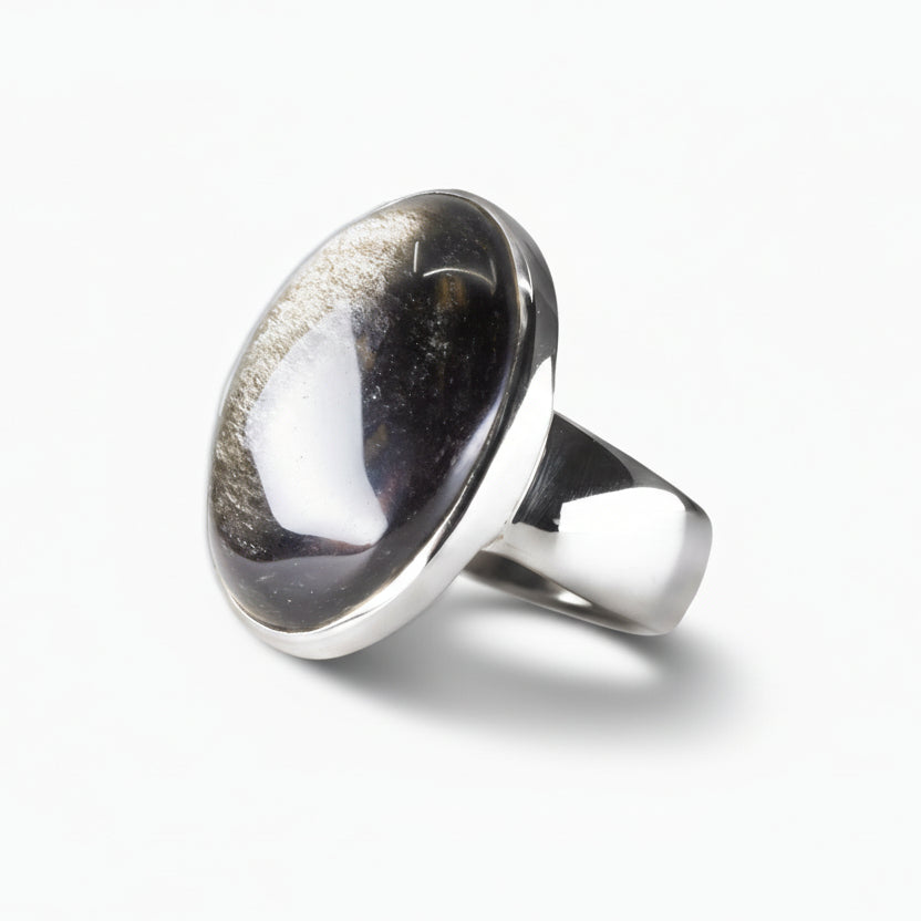 Silversheen Obsidian Ring