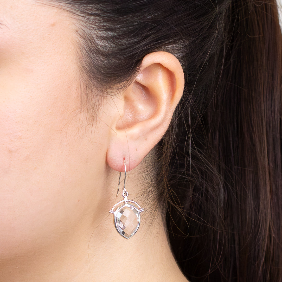 Clear Quartz Drop Earrings