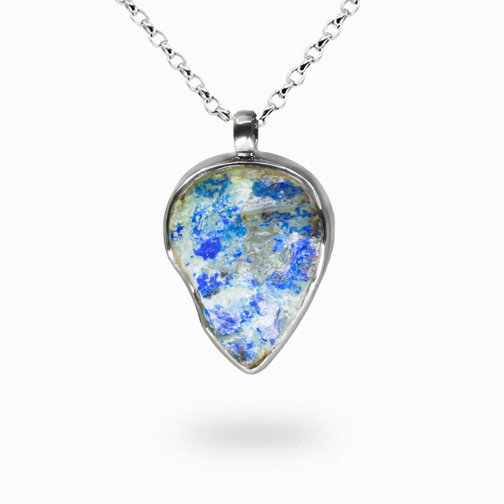 Azurite Malachite In Quartz Necklace