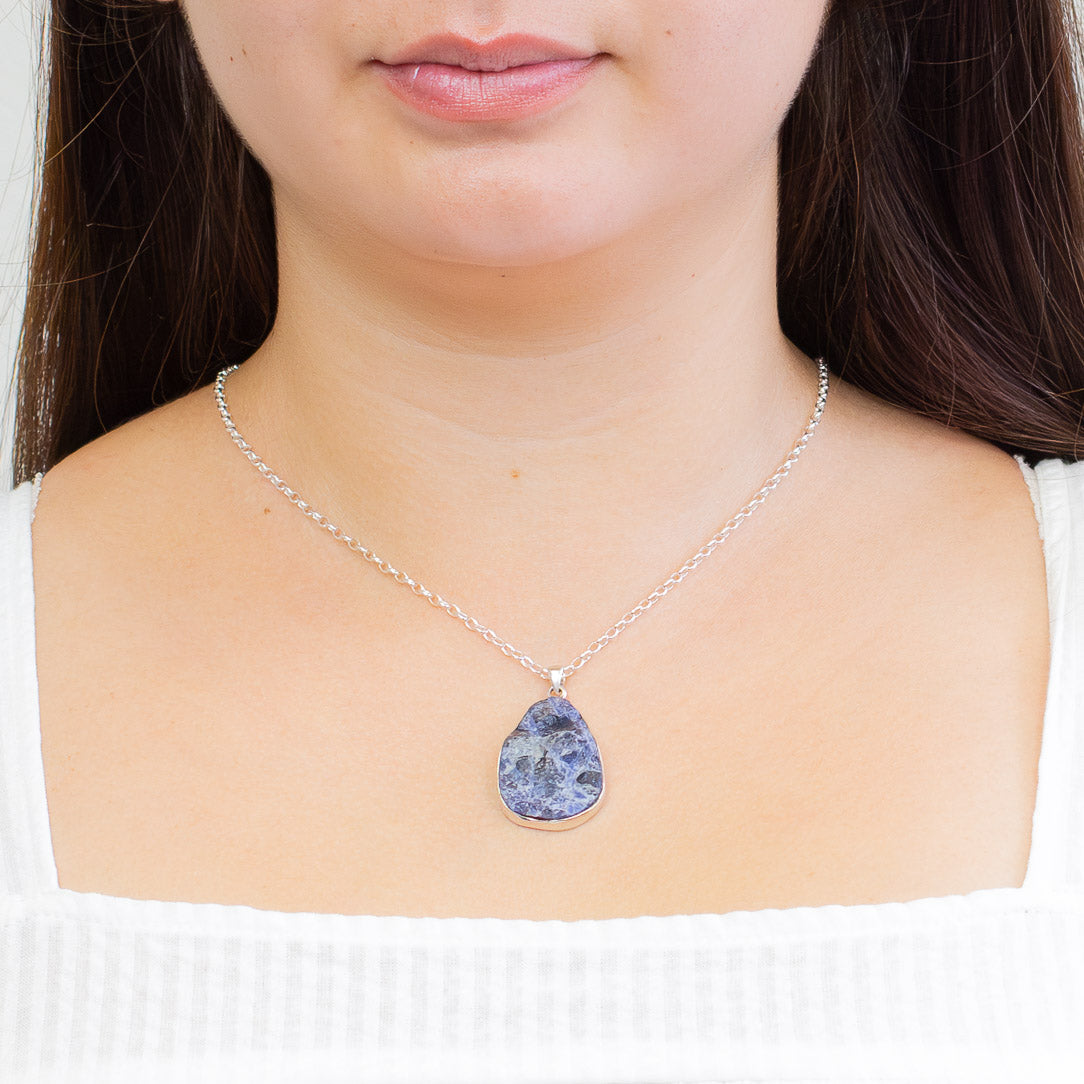 RAW SODALITE NECKLACE STERLING SILVER | MADE IN EARTH