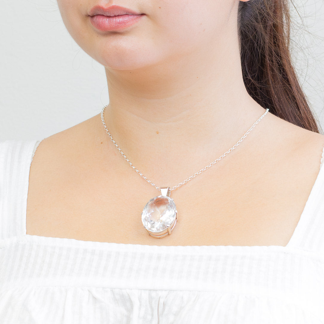 FACETED CLEAR QUARTZ NECKLACE