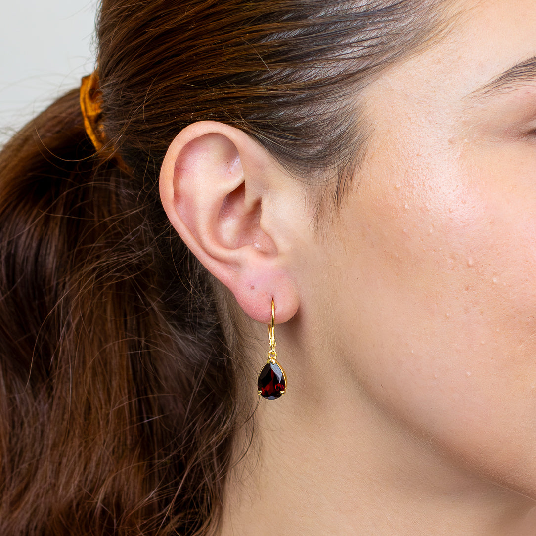 Garnet Drop Earrings