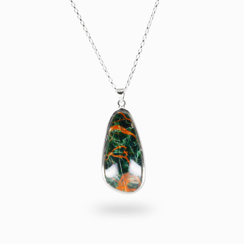 NET JASPER  NECKLACE MADE IN EARTH STERLING SILVER