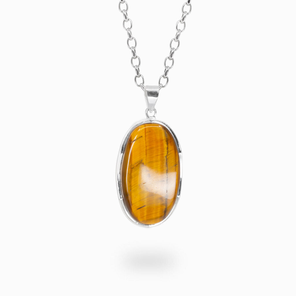 CABOCHON TIGER EYE OVAL NECKLACE