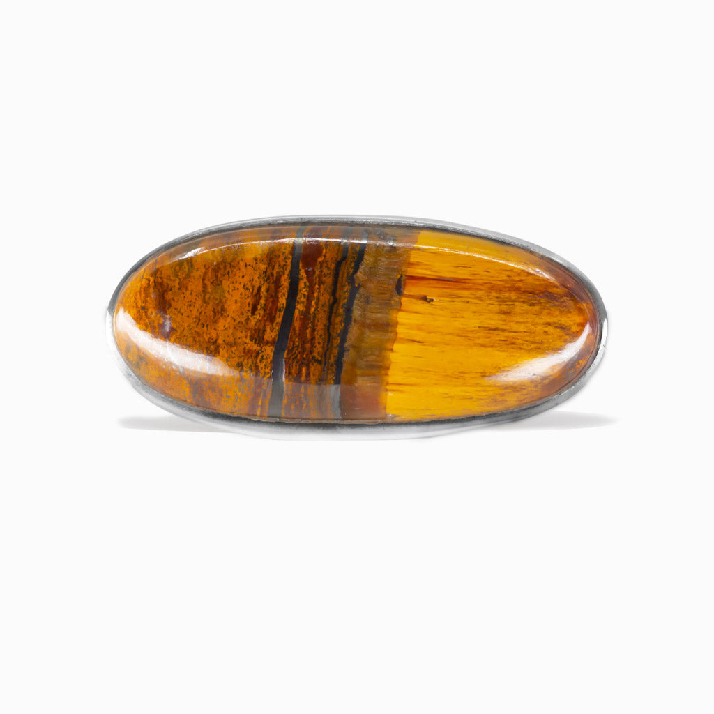 CABOCHON TIGER IRON OVAL STERLING SILVER RING | MADE IN EARTH 