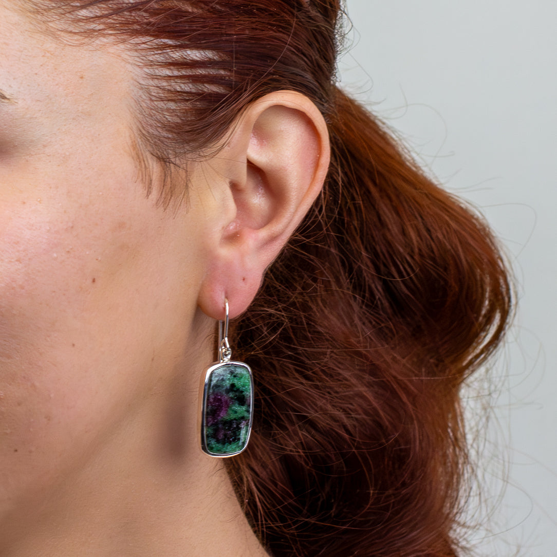 Ruby Zoisite Drop Earrings