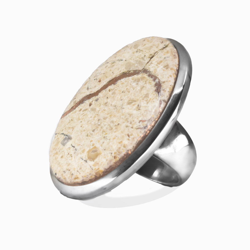 CABOCHON OVAL NATIVE COPPER RING STERLING SILVER | MADE IN EARTH