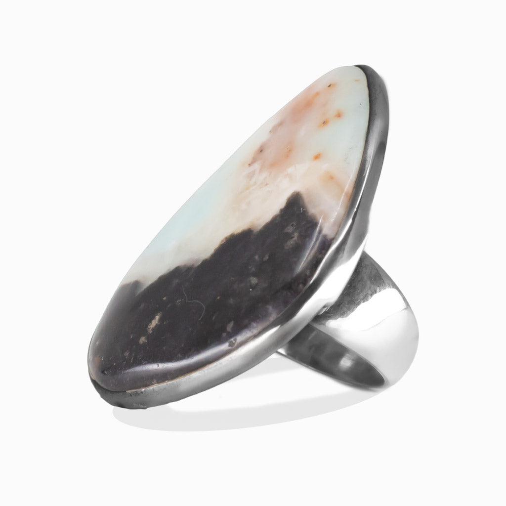CABOCHON QUARTZITE RING ORGANIC BEZEL STERLING SILVER | MADE IN EARTH