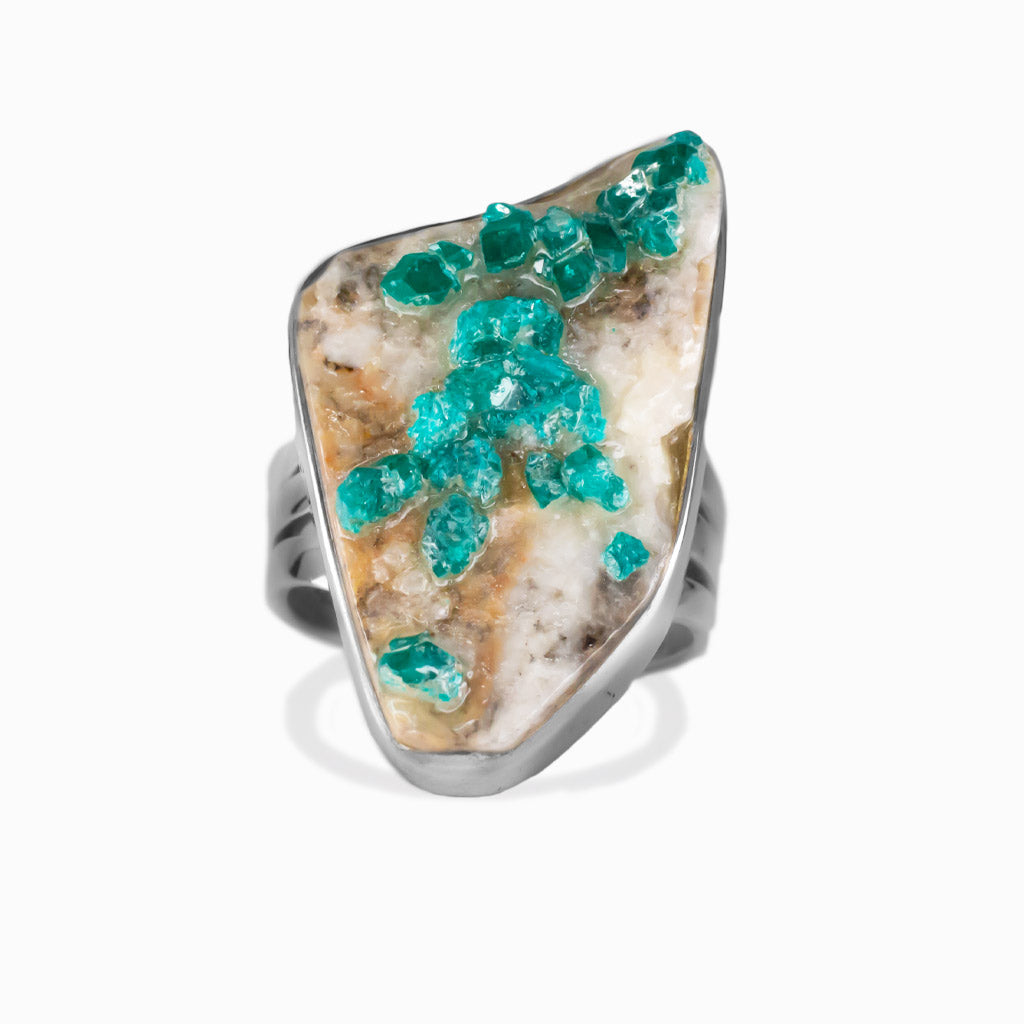 RAW DIOPTASE RING STERLING SILVER | MADE IN EARTH