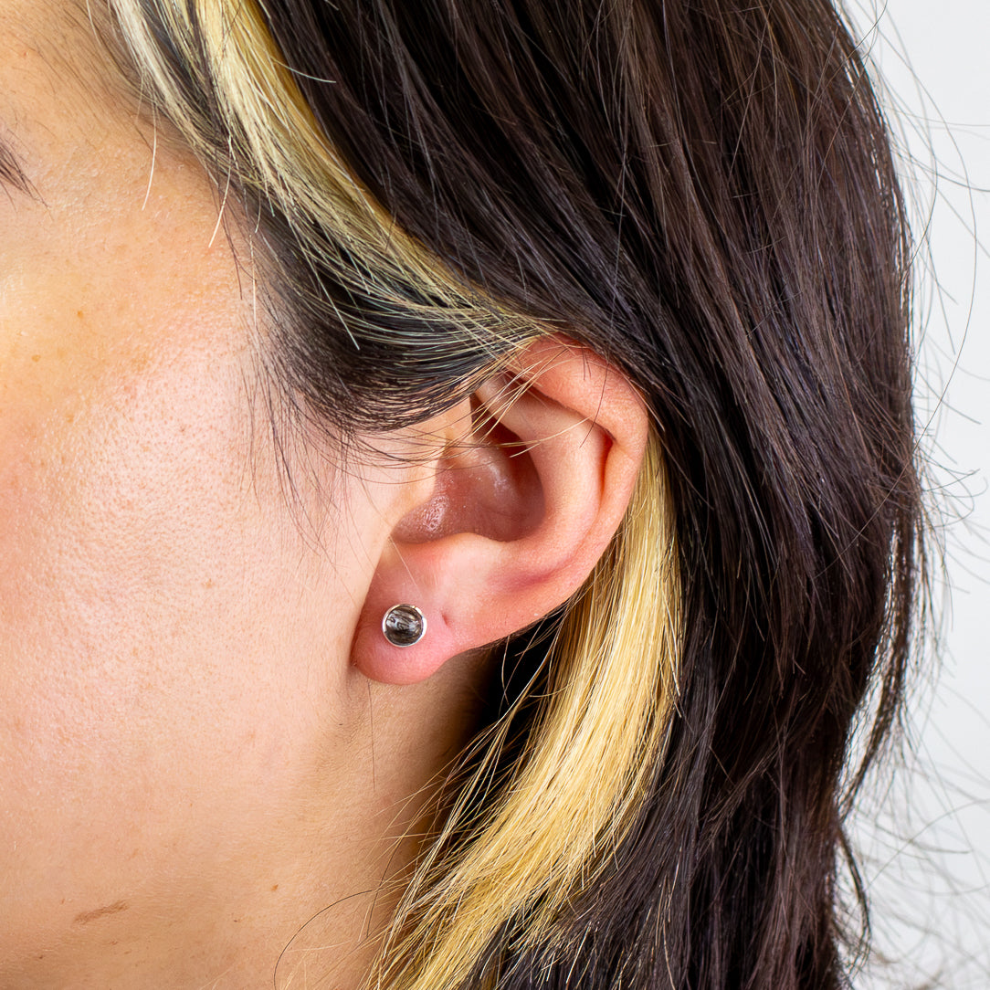 Tourmalinated Quartz Stud Earrings