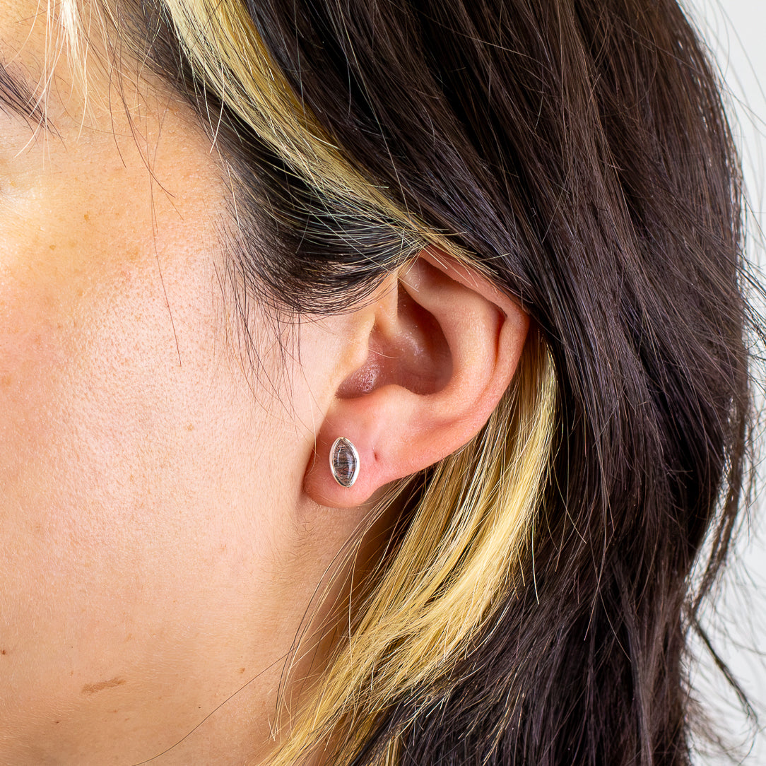 Tourmalinated Quartz Stud Earrings