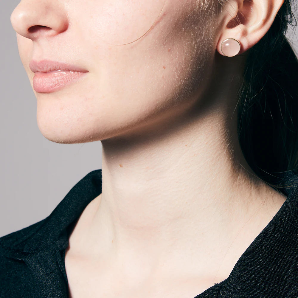 Rose Quartz Stud Earrings