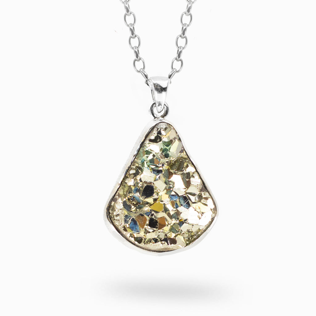 pyrite cluster necklace