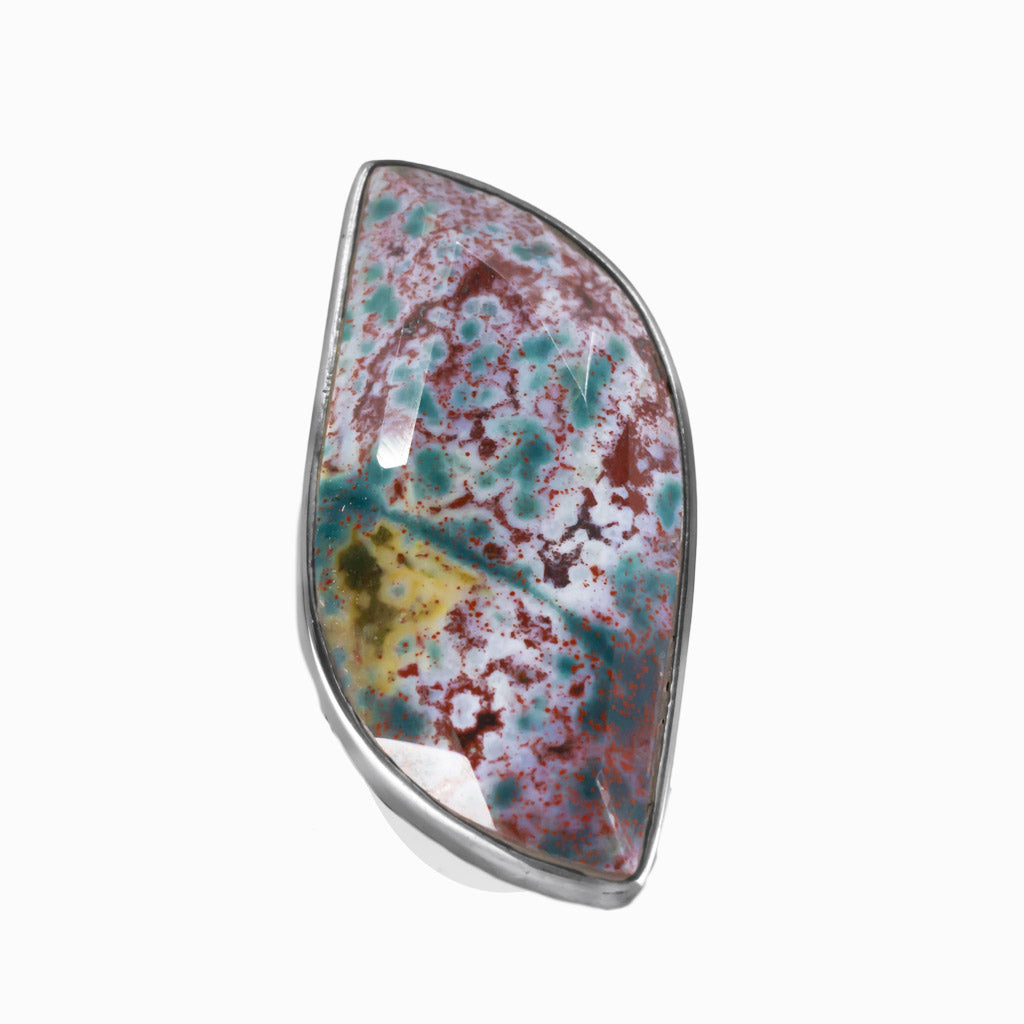 FACETED BLOODSTONE RING LARGE STERLING SILVER | MADE IN EARTH