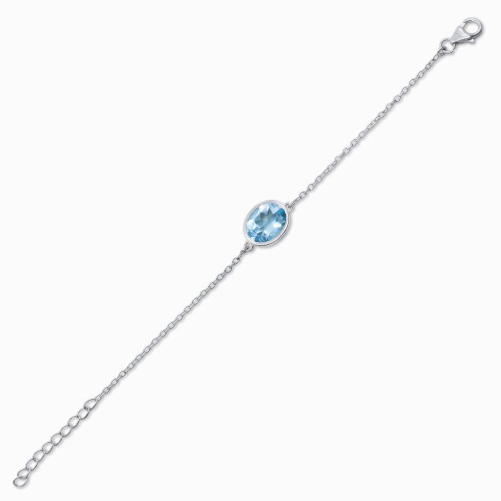 BLUE TOPAZ BRACELET SINGLE STONE