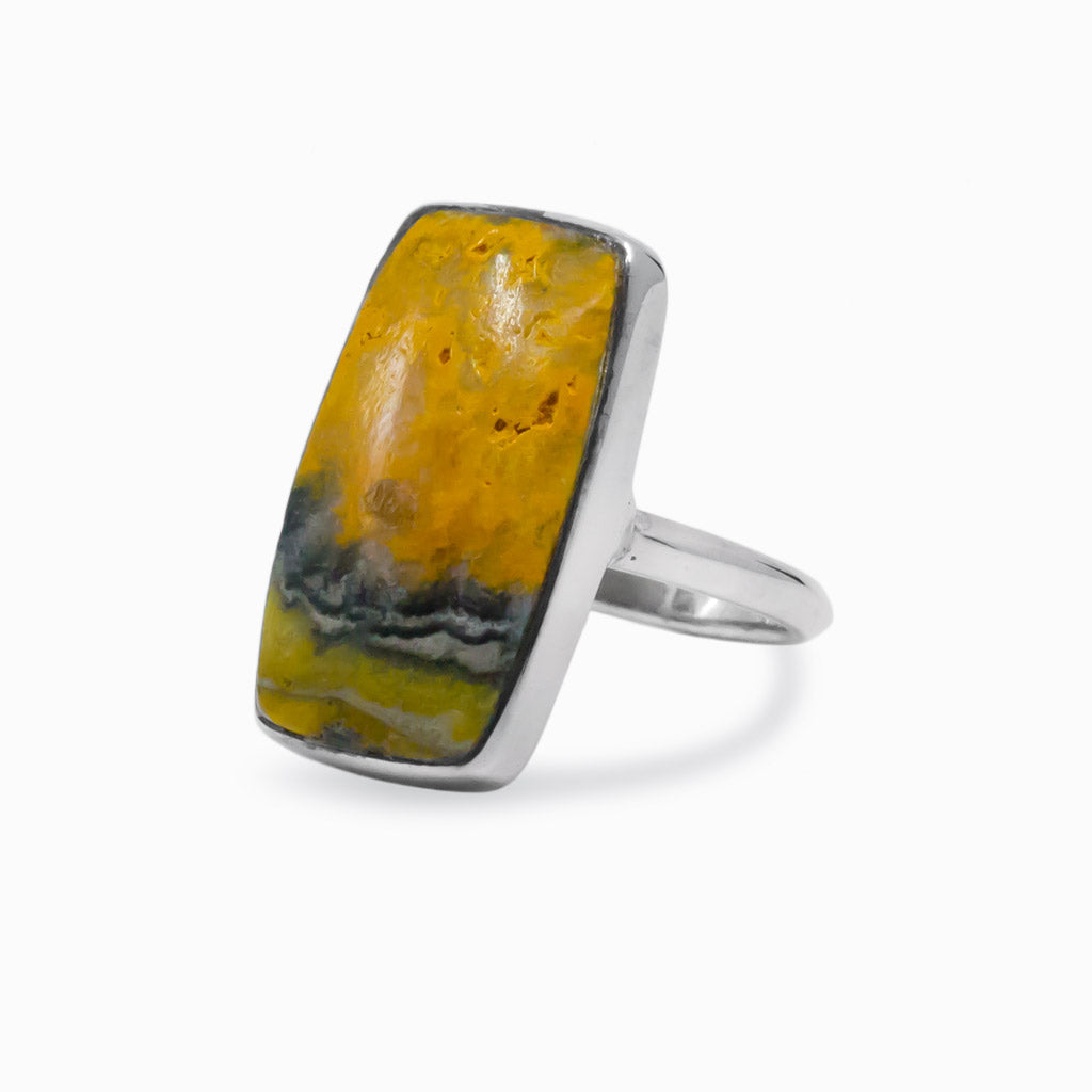 Bumble bee jasper ring
