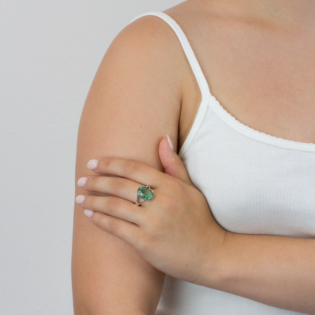 Fluorite ring on model