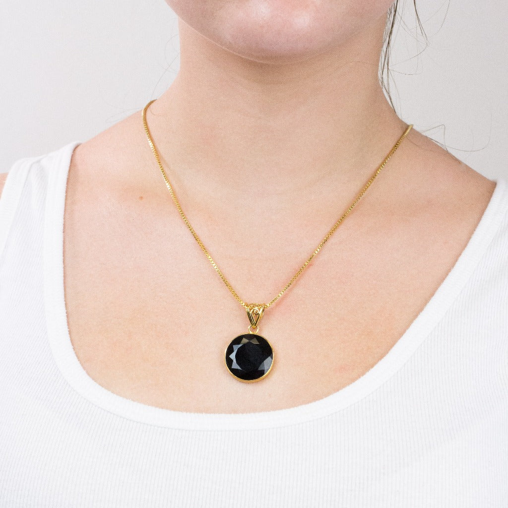 Onyx Necklace on model