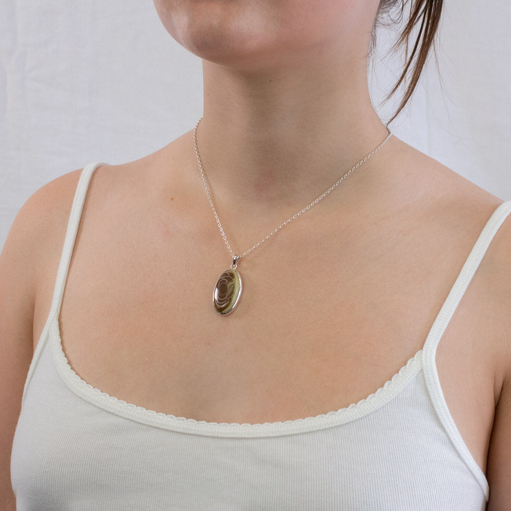 Imperial Jasper necklace on model