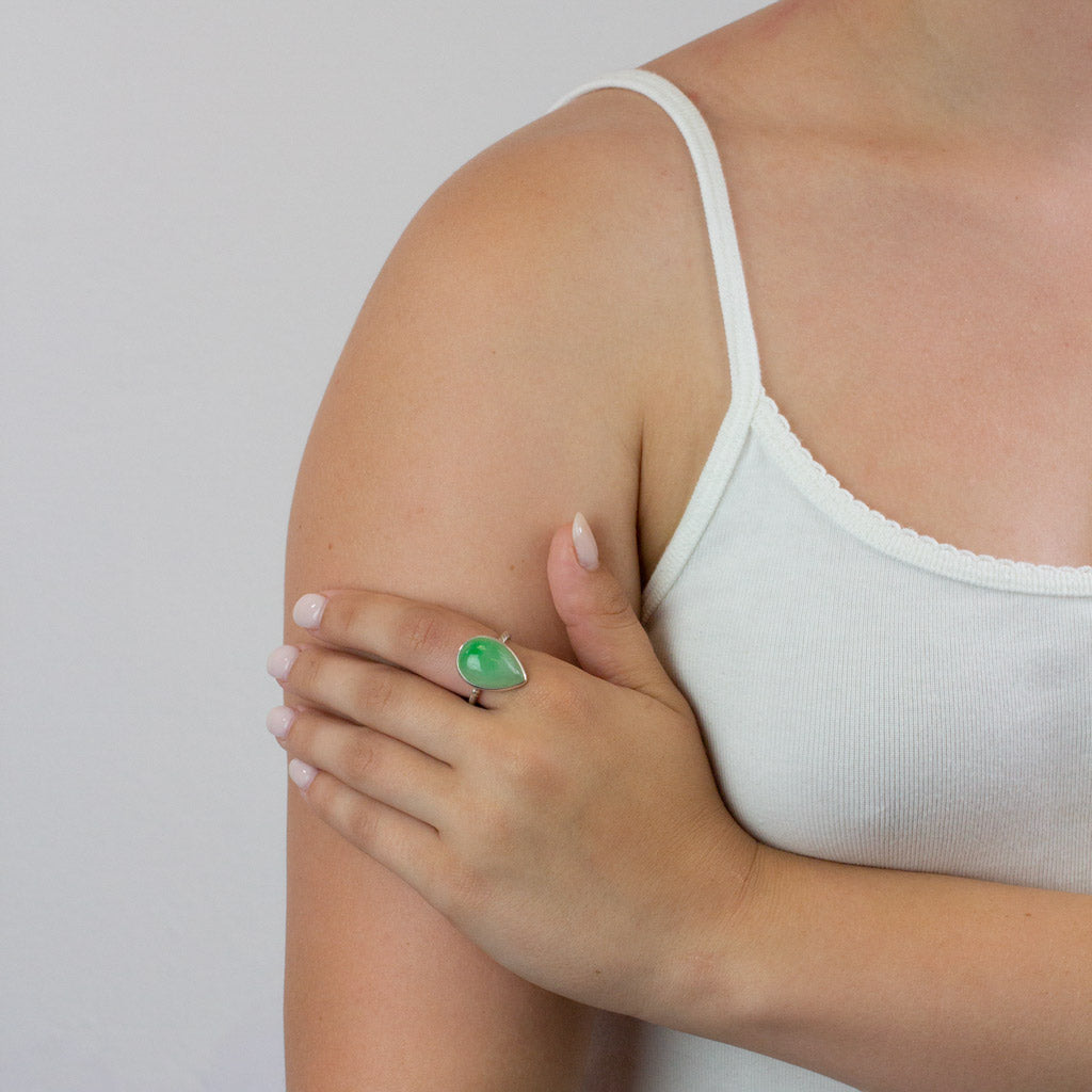 Jade ring on model