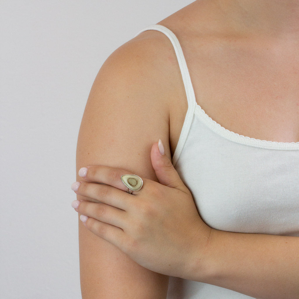 Jasper ring on model