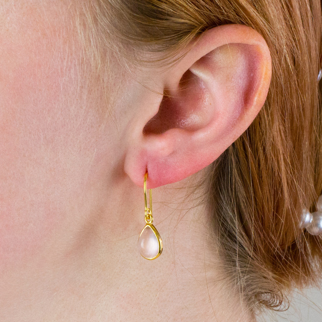 ROSE QUARTZ DROP EARRINGS