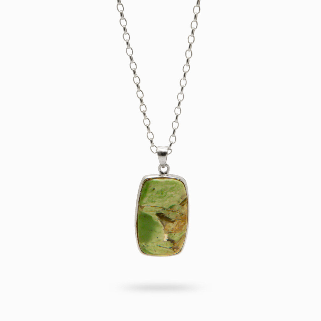 CHROME CHALCEDONY REC CAB NECKLACE