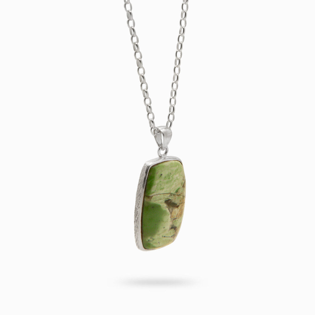 CHROME CHALCEDONY REC CAB NECKLACE