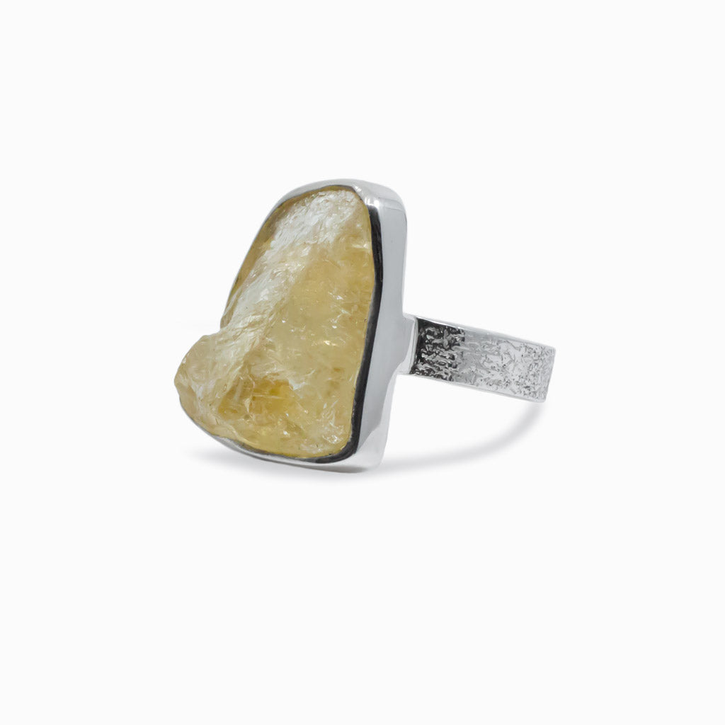 Raw organic Citrine ring