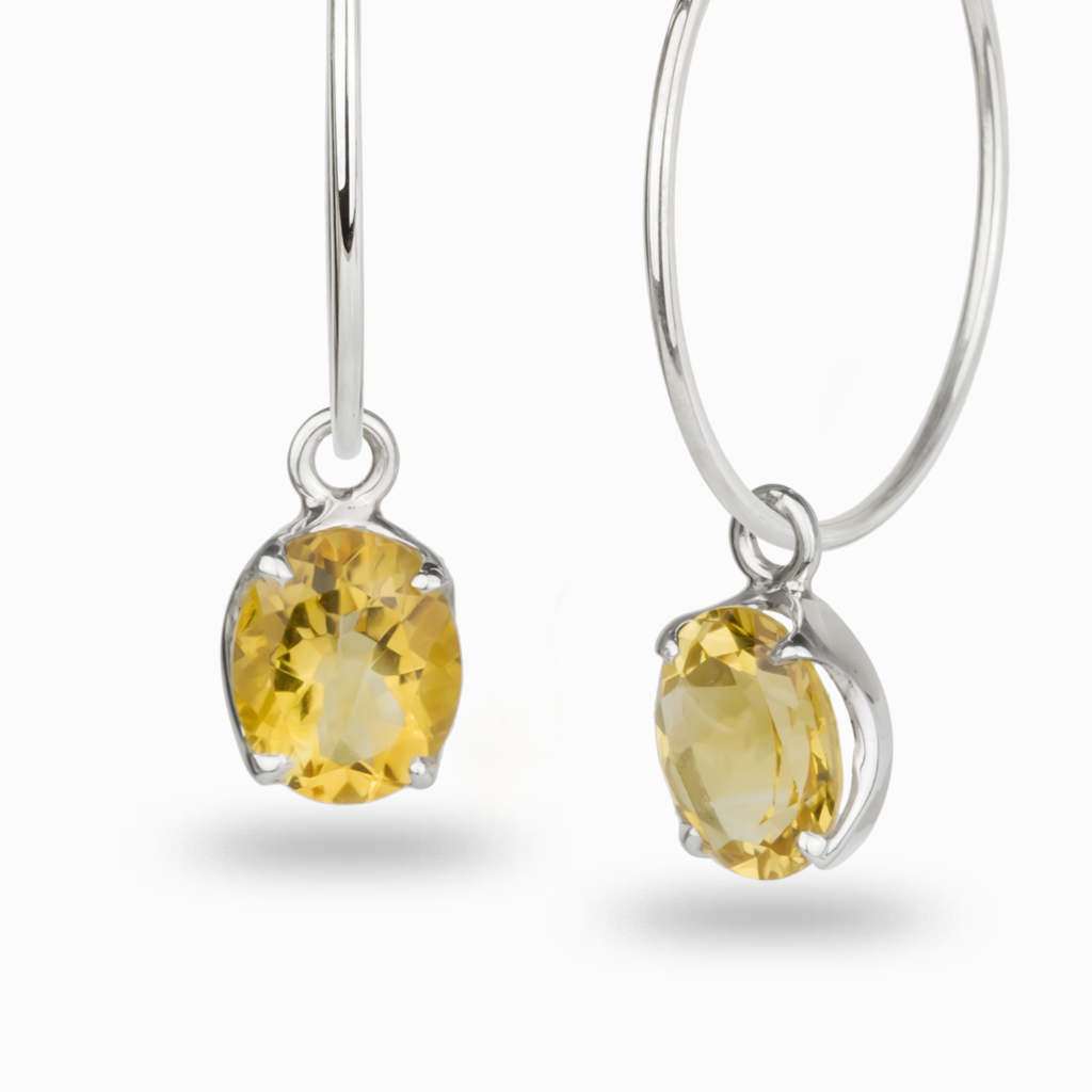 citrine hoop earrings