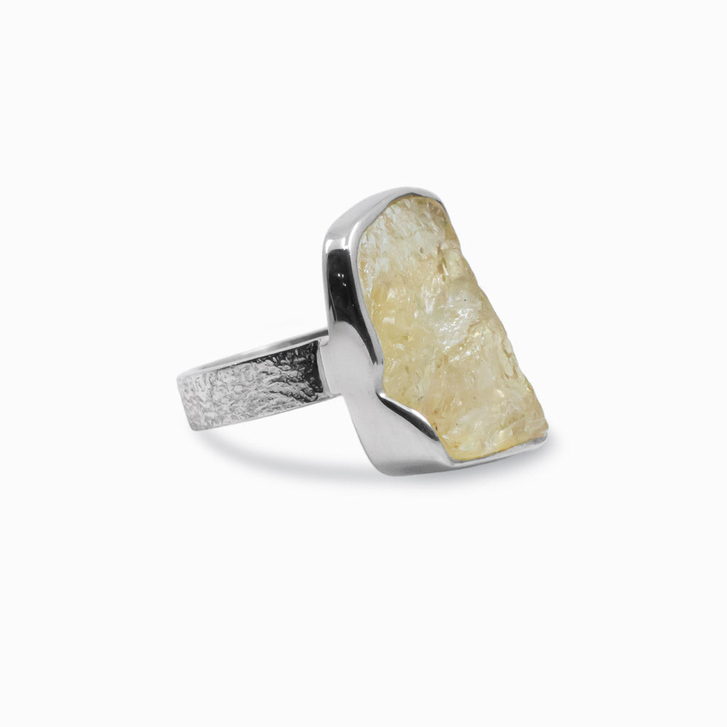 Raw organic Citrine ring