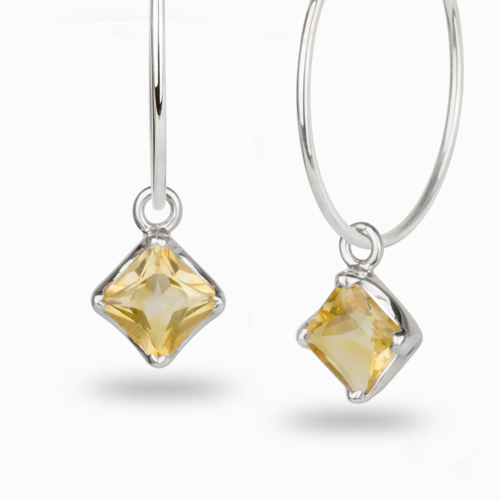 citrine hoop earring