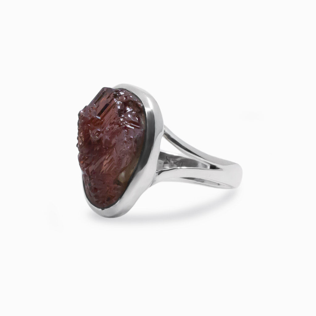 Raw Spessartine Garnet ring