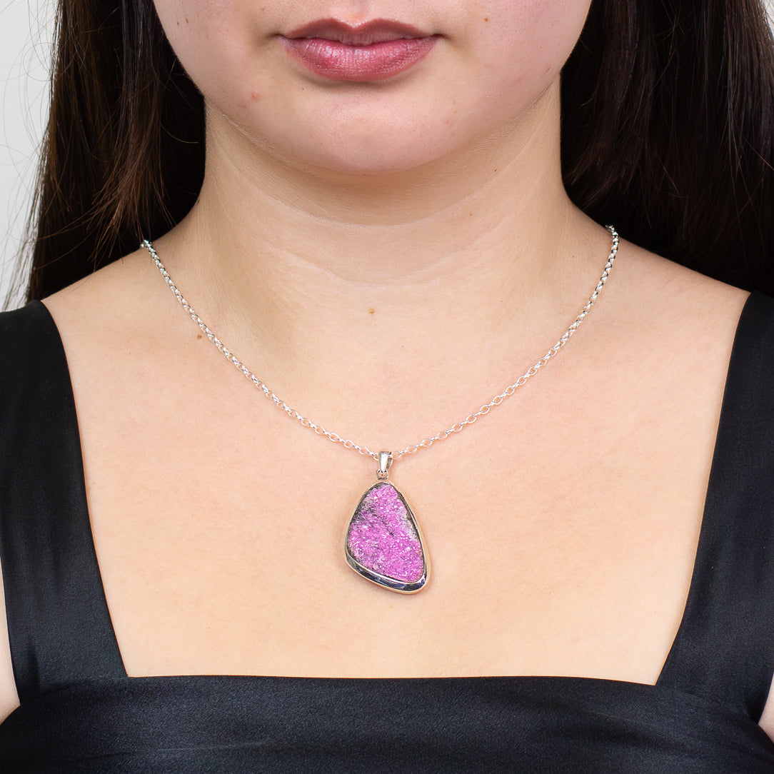 Cobaltian Calcite Druzy Necklace