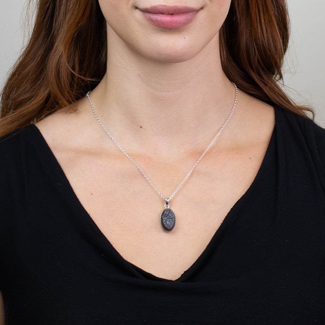 Onyx Druzy Necklace