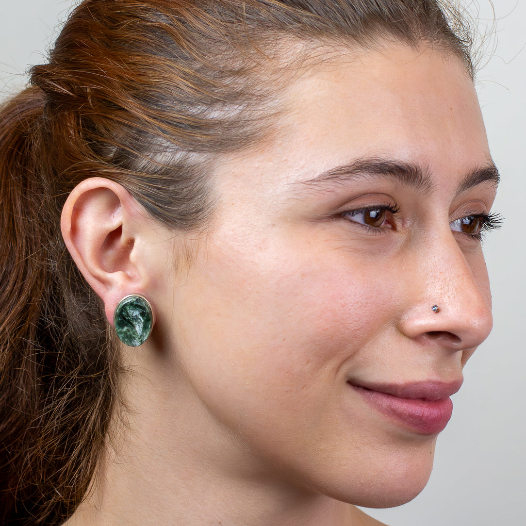 Seraphinite Stud Earrings