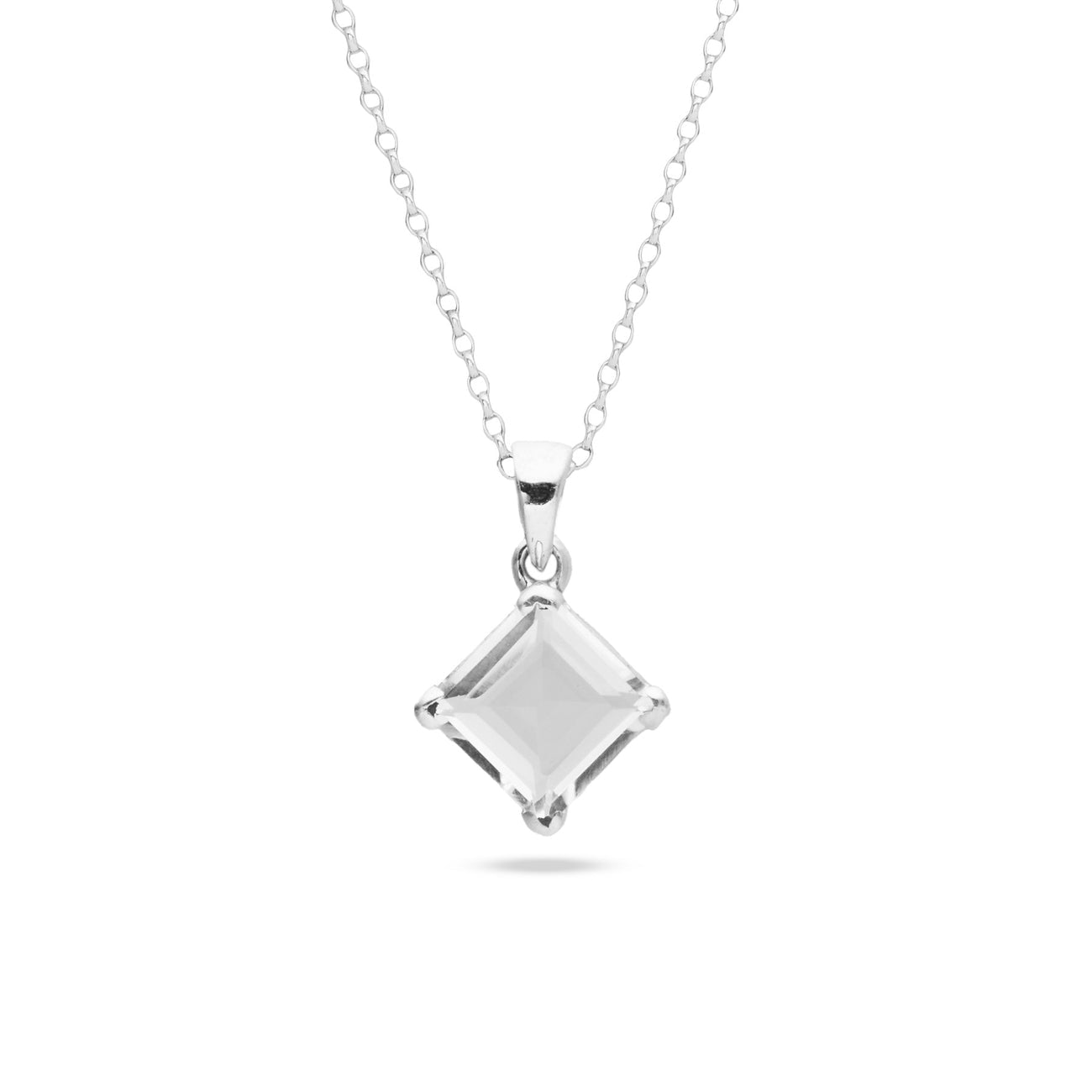 FACETED CLEAR QUARTZ NECKLACE STERLING SILVER | MADE IN EARTH