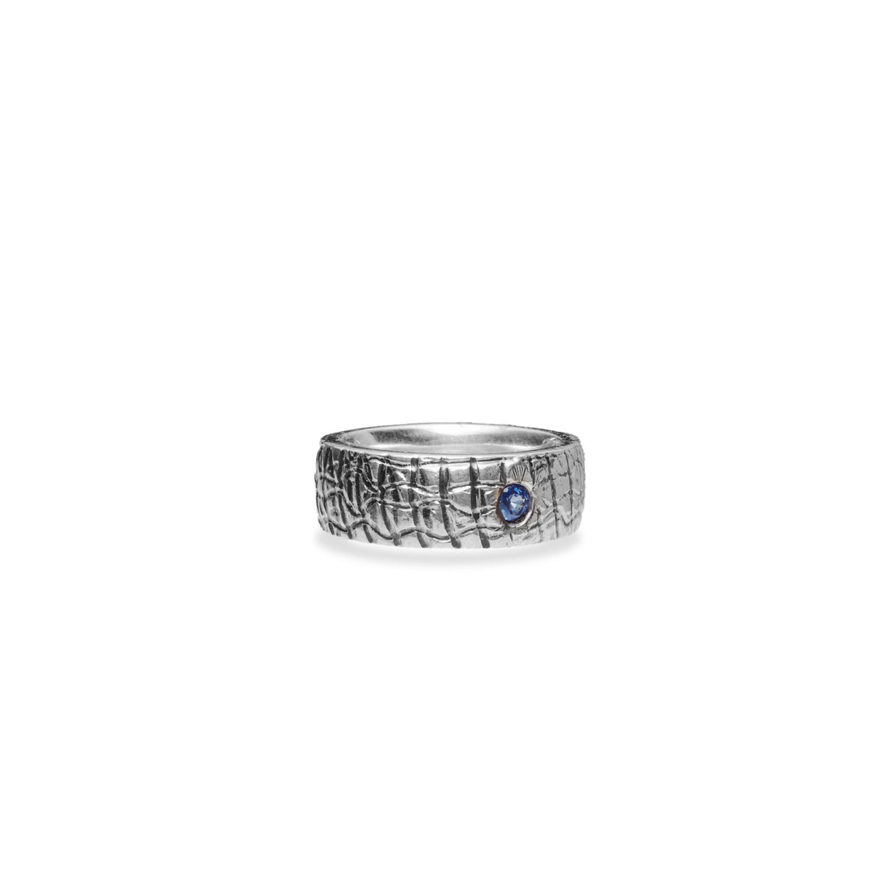 SAPPHIRE FACETED RING STERLING SILVER  | MADE IN  EARTH