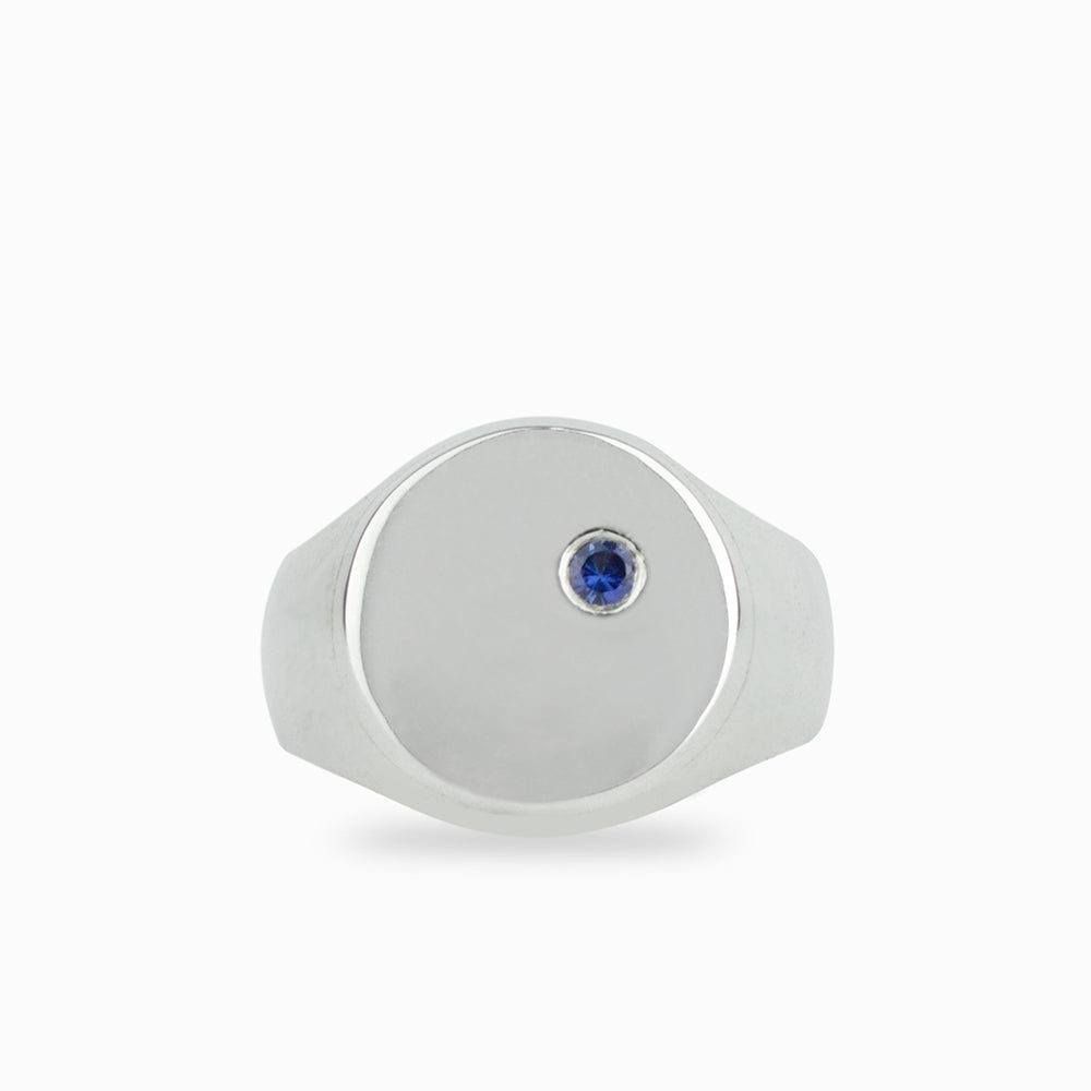 SAPPHIRE SIGNET RING STERLING SILVER | MADE IN EARTH