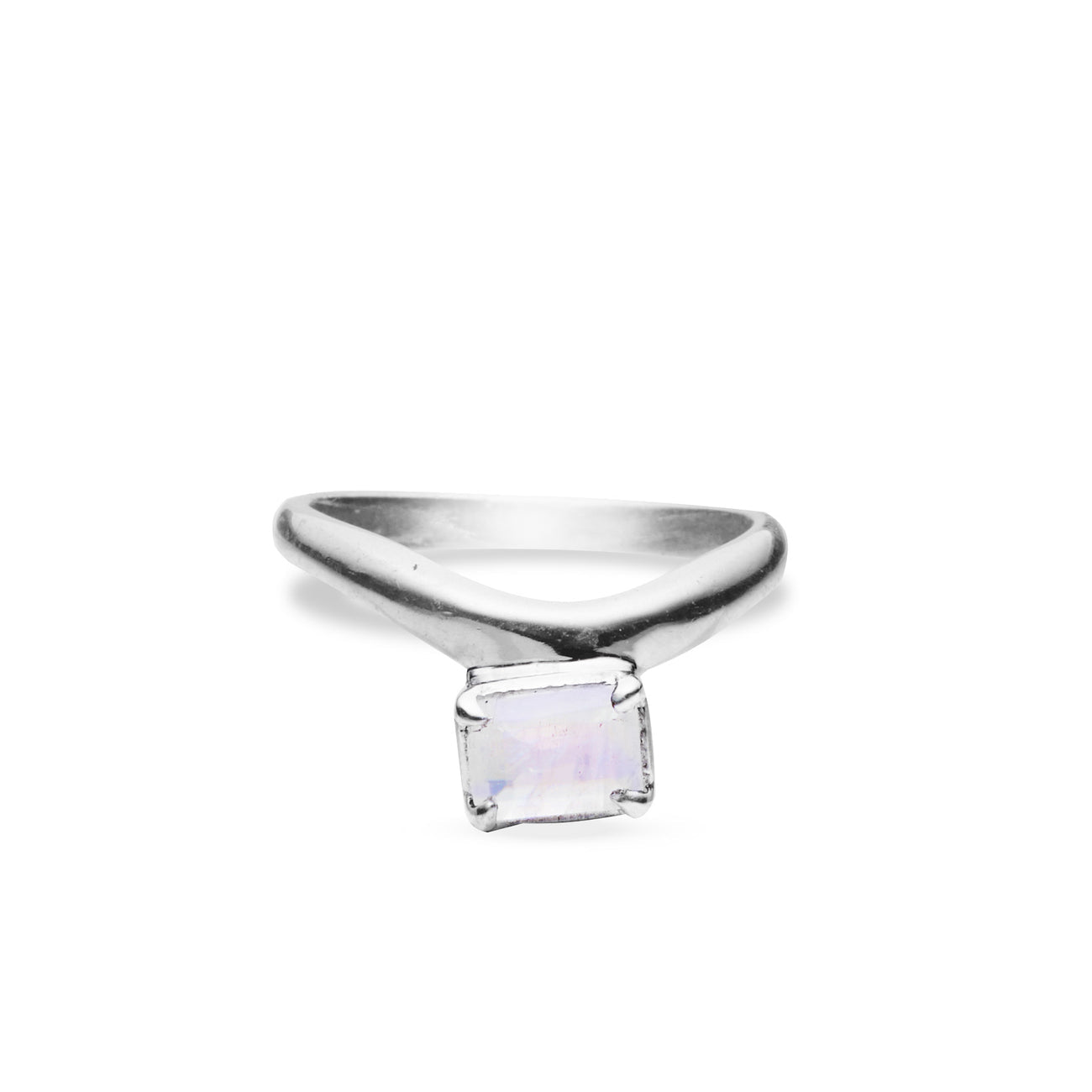 FACETED RAINBOW MOONSTONE RING STERING SILVER |MADE IN EARTH 