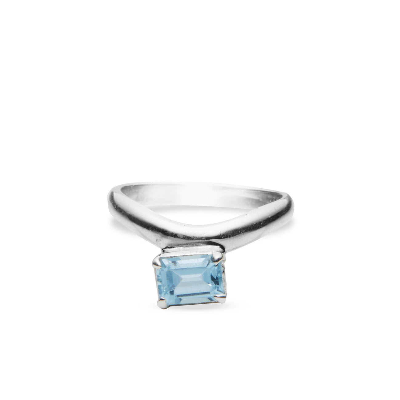 BLUE TOPAZ FACETED RING SILVER RING  MADE IN EARTH