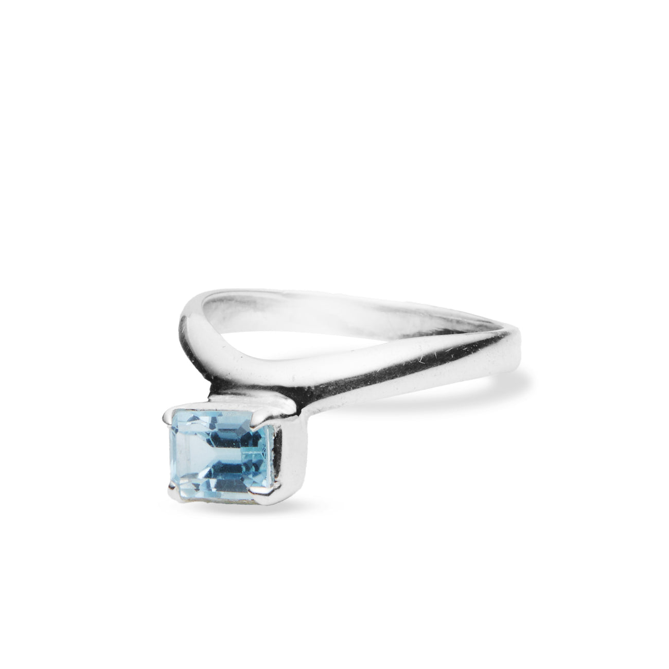 BLUE TOPAZ FACETED RING SILVER RING  MADE IN EARTH