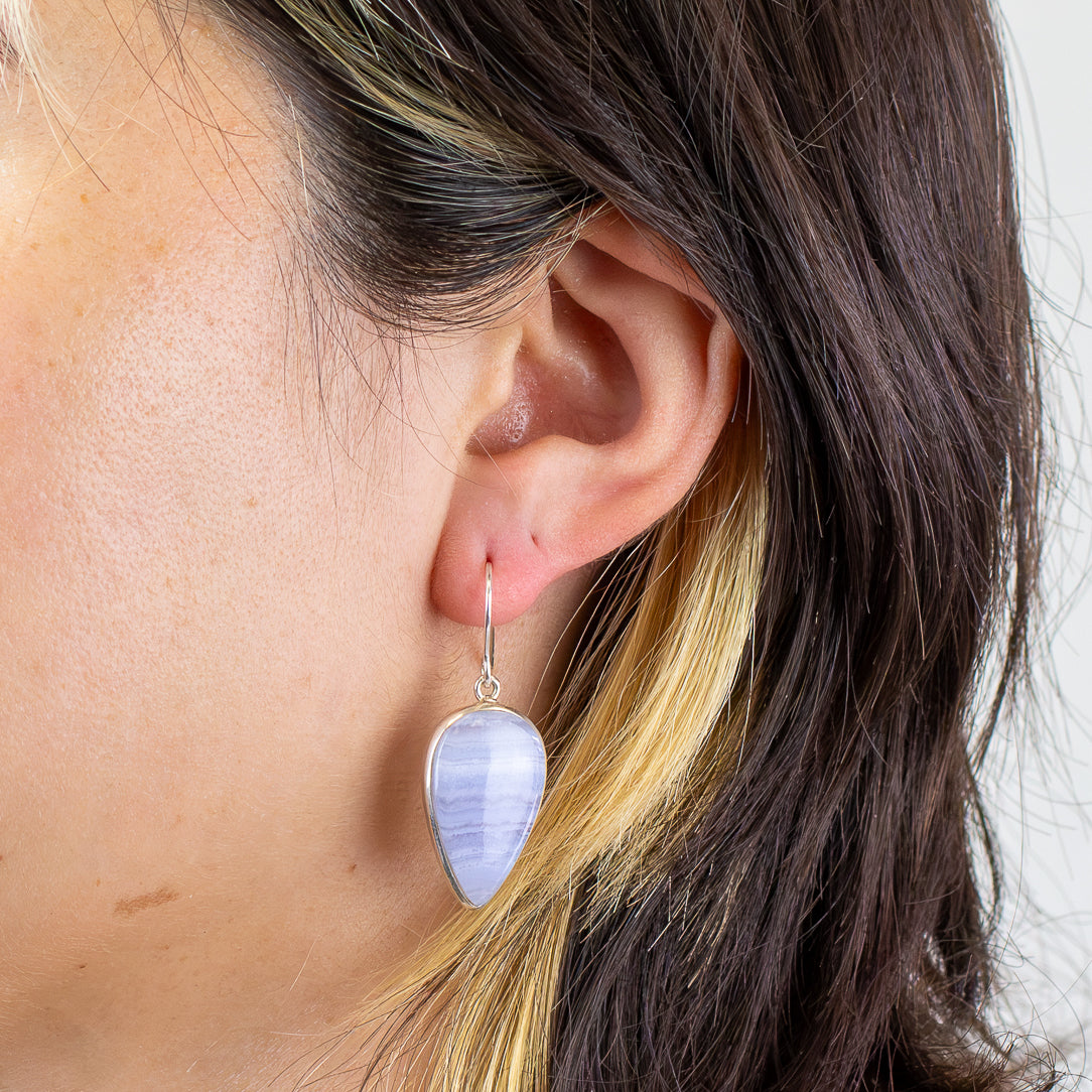 Blue Lace Agate Drop Earrings