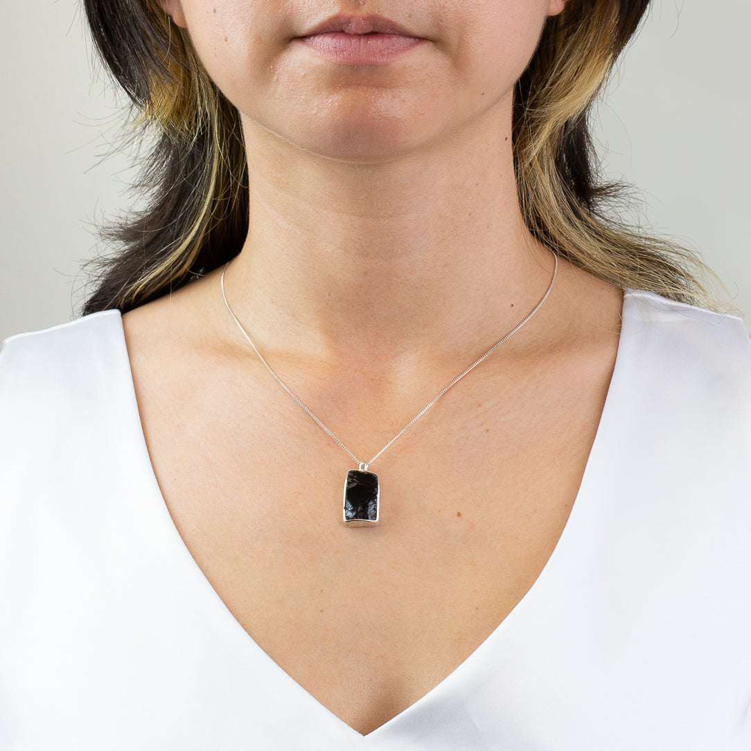 Apache Tear Obsidian Necklace