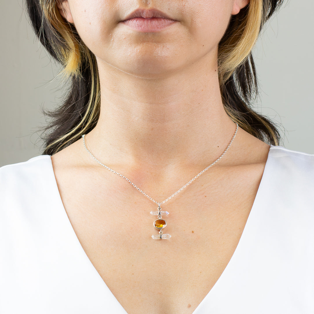 Citrine & Laser Quartz Necklace