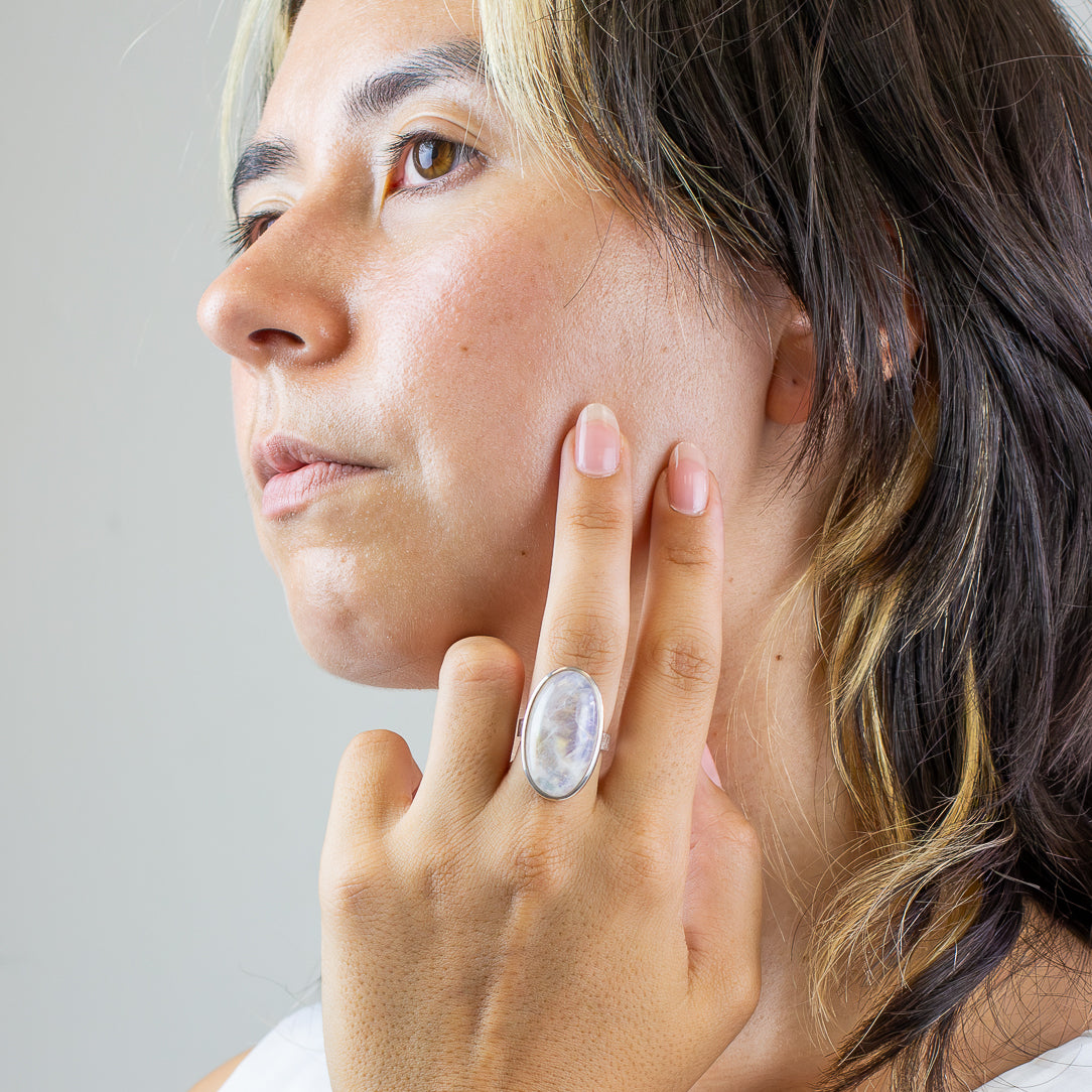 Rainbow Moonstone Ring
