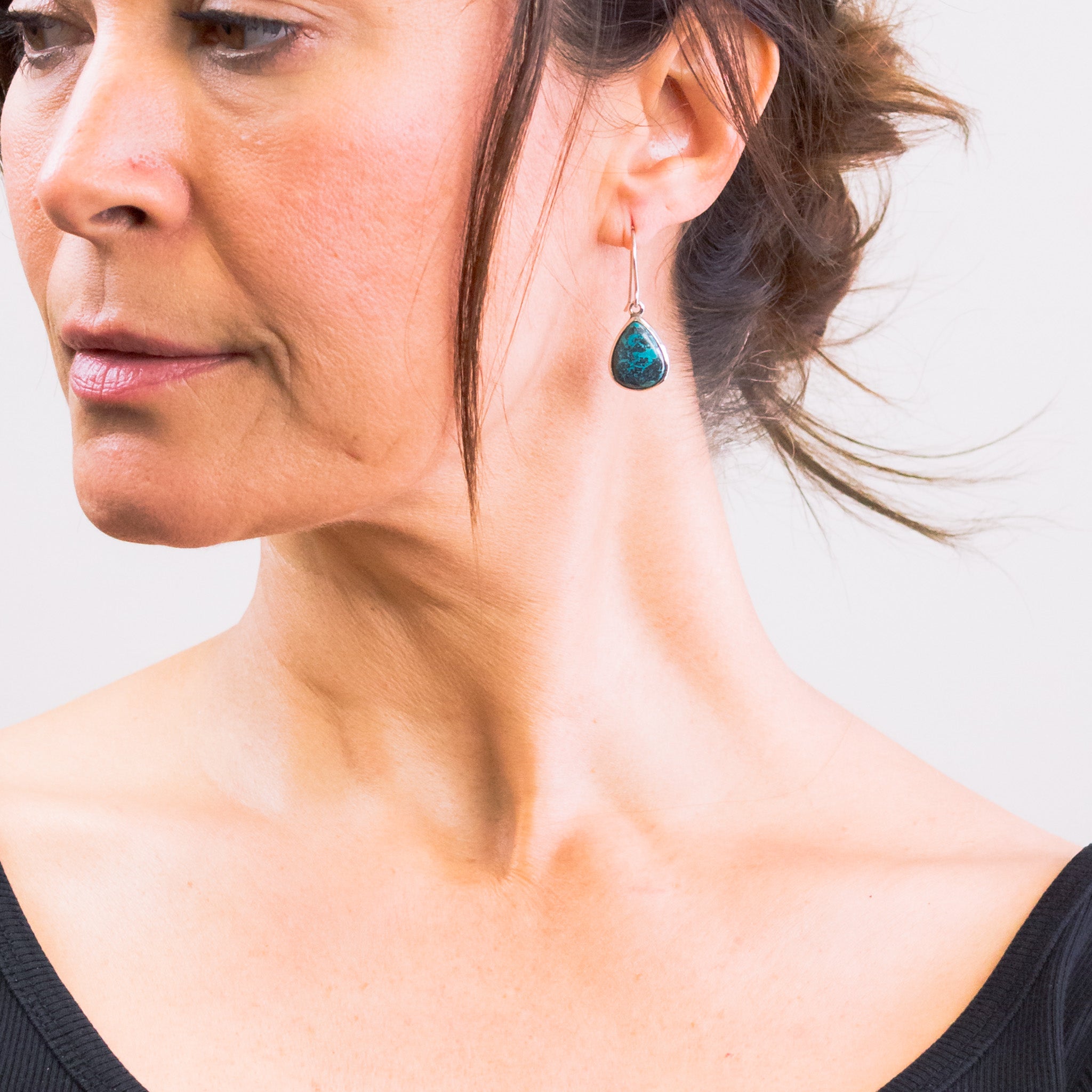 Shattuckite Drop Earrings