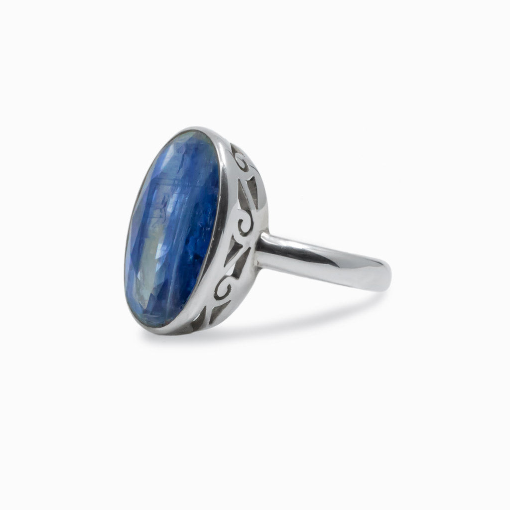 Faceted Kyanite ring