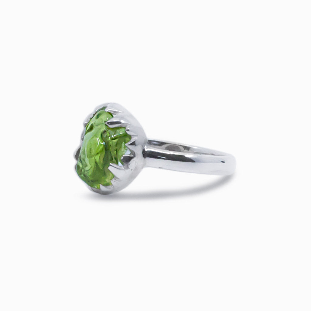Raw Peridot  Ring
