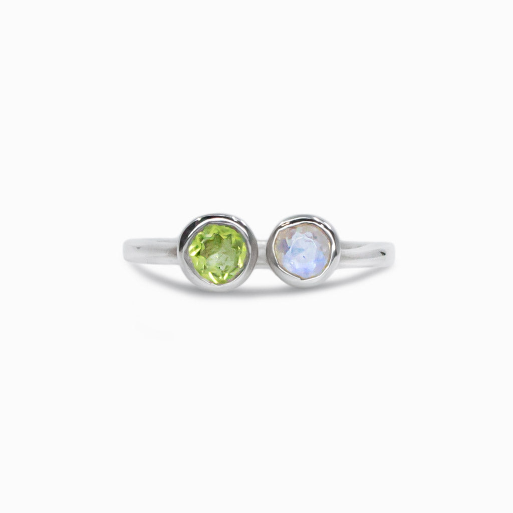 peridot and moonstone ring